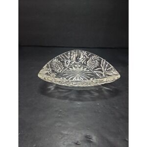 Hazel Atlas Triangle Shape‎ Ash Tray, Vintage Clear Glass Dish, Candy Holder